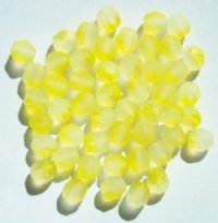 50 6mm Faceted Two Tone Fire & Ice Lemon & Crystal Beads
